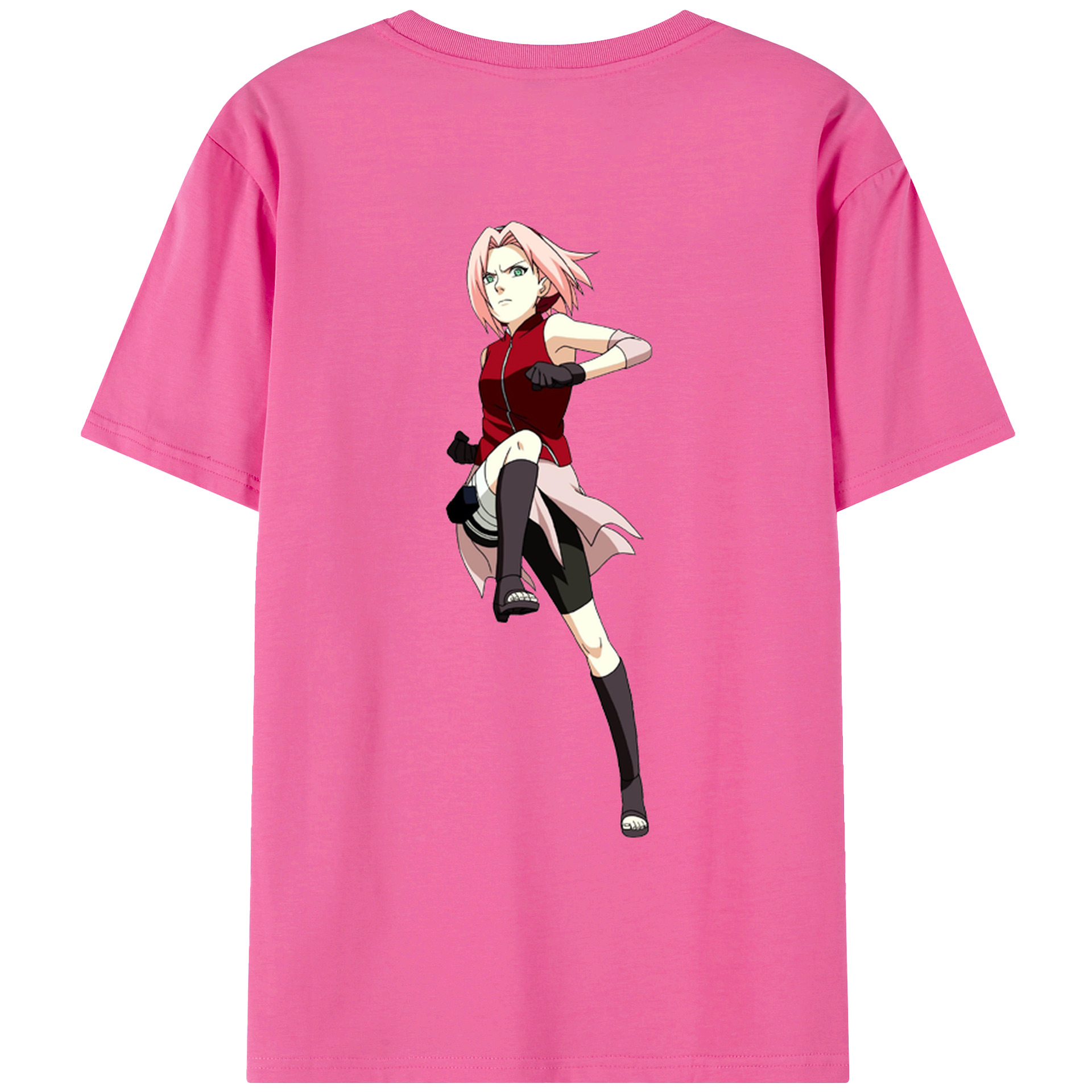（画像用） NARUTO -ナルト- 春野サクラ Haruno Sakura レディース半袖Tシャツ(バックプリント)